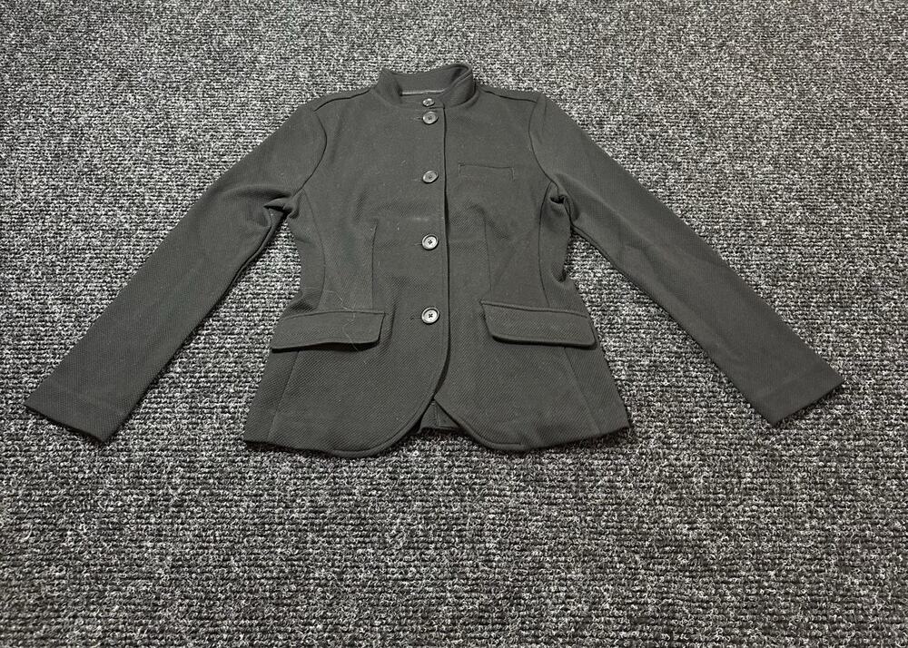 Banana Republic Women's Black Knit Blazer XS Lined Single-Breasted 5-Button